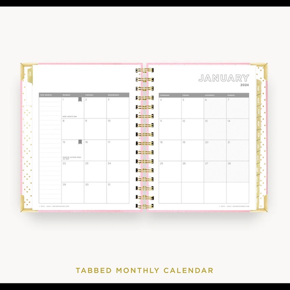 Day Designer 2024 Mini Daily Planner: Peony Bookcloth with Emily Ley extras* - Picture 6 of 12